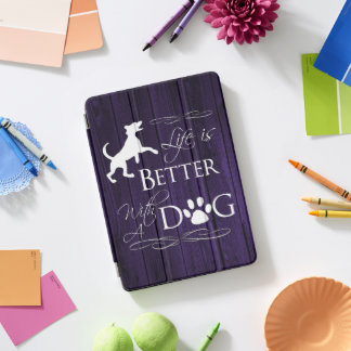 Life is better with a Dog iPad Air Cover - Purple