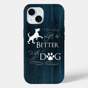 Life is better with a Dog iPhone Case - Blue