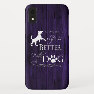 Life is better with a Dog iPhone Case - Purple