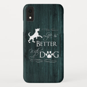 Life is better with a Dog iPhone Case - Teal
