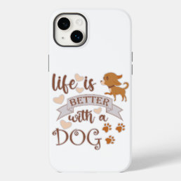 Life is Better With a Dog quote funny chihuahua Case-Mate iPhone 14 Plus Case