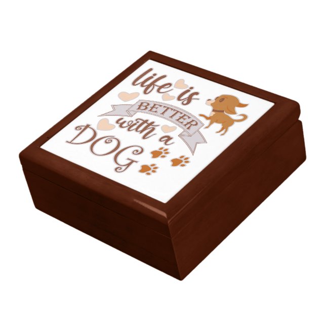 Life is Better With a Dog quote funny chihuahua Gift Box (Side)