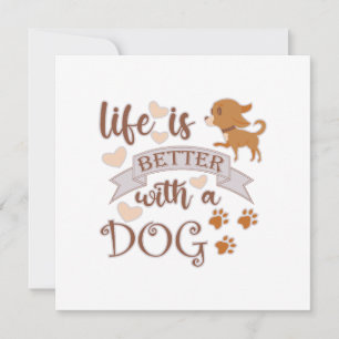 Life is Better With a Dog quote funny chihuahua Note Card