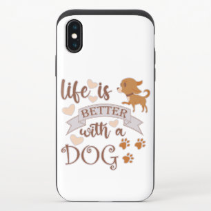 Life is Better With a Dog quote funny chihuahua iPhone X Slider Case