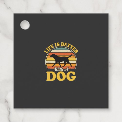 Life Is Better With A Dog Retro Favor Tags