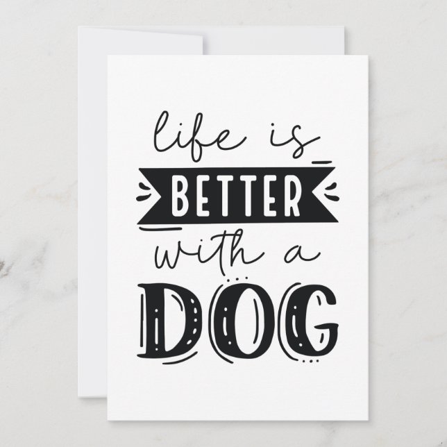 Life Is Better With A Dog Thank You Card (Front)