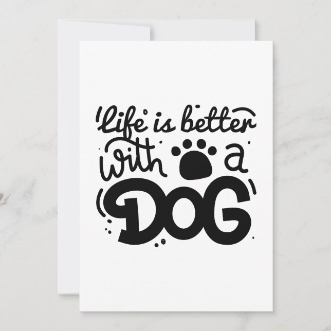 Life Is Better With A Dog Thank You Card (Front)
