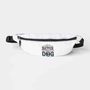 Life Is Better With a Dog Vintage Engraving Design Fanny Pack