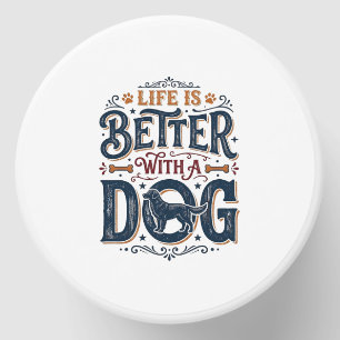 Life Is Better With a Dog Vintage Engraving Design Mini Candle Favors