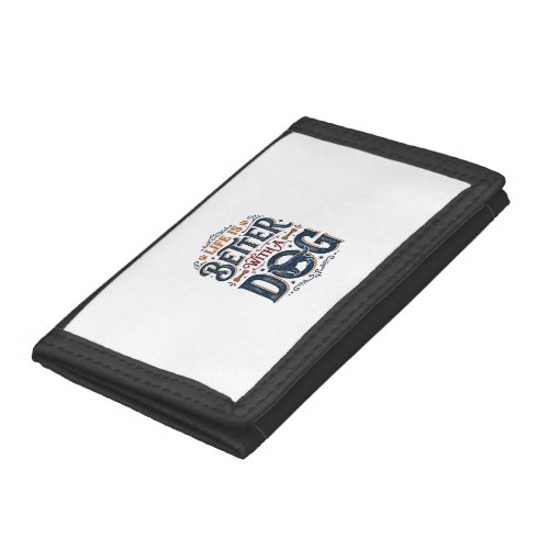 Life Is Better With a Dog Vintage Engraving Design Trifold Wallet