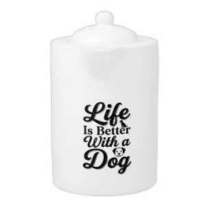 Life Is Better With a Dog Vintage Pet Lover Shirt_ Teapot