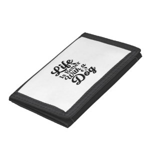 Life Is Better With a Dog Vintage Pet Lover Shirt_ Tri-fold Wallet