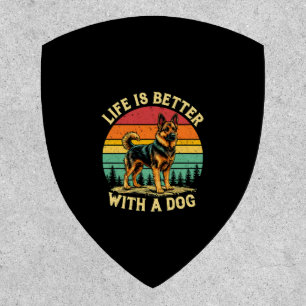 Life Is Better With A Dog - Vintage Sunset Patch