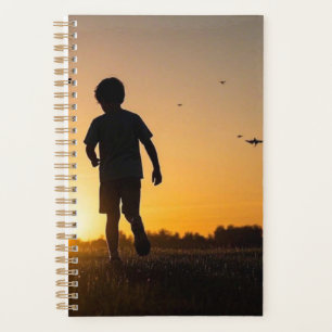 Life Is Better With a Dog, young boy, sunset  Planner