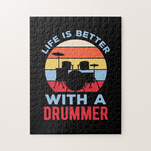 Life Is Better With A Drummer Jigsaw Puzzle (Vertical)