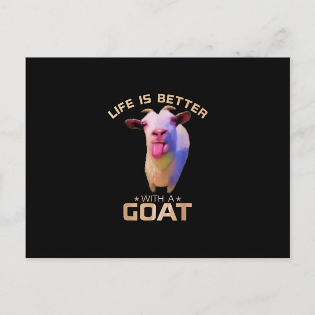 Life Is Better With A Goat Gift Announcement Postcard (Front)
