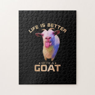 Life Is Better With A Goat Gift Jigsaw Puzzle