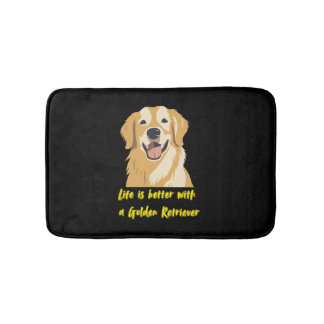 Life Is Better With a Golden Retriever – Dog Lover Bath Mat