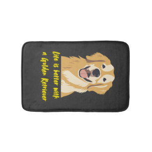 Life Is Better With a Golden Retriever � Dog Lover Bath Mat