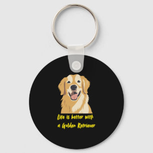 Life Is Better With a Golden Retriever � Dog Lover Keychain