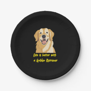 Life Is Better With a Golden Retriever � Dog Lover Paper Plates