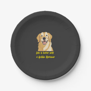 Life Is Better With a Golden Retriever � Dog Lover Paper Plates