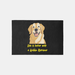 Life Is Better With a Golden Retriever – Dog Lover Rug