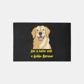 Life Is Better With a Golden Retriever – Dog Lover Rug