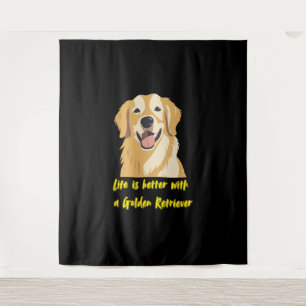 Life Is Better With a Golden Retriever – Dog Lover Tapestry