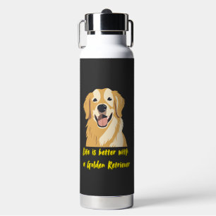 Life Is Better With a Golden Retriever � Dog Lover Water Bottle