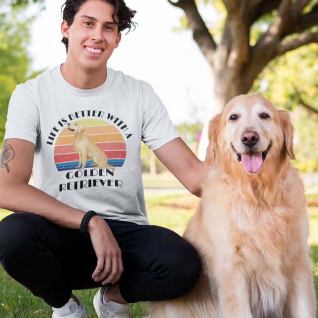 Life is Better with a Golden Retriever Retro  T-Shirt (Creator Uploaded)
