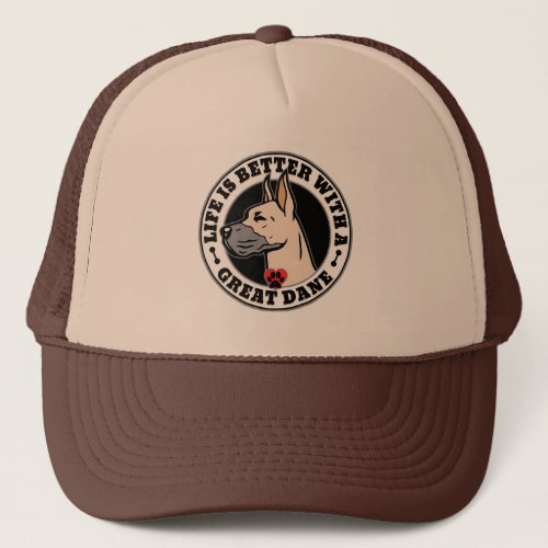 Life Is Better With A Great Dane Dog Breed Trucker Hat