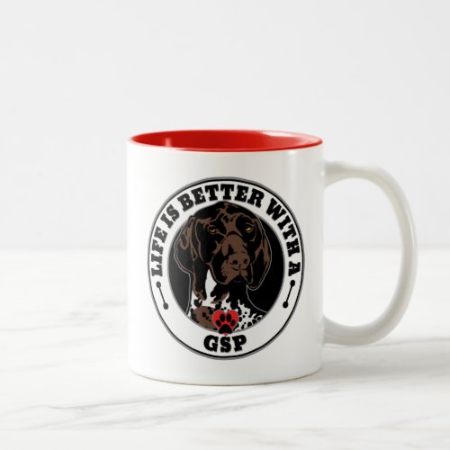 Life Is Better With A GSP Dog Breed Two_Tone Coffee Mug