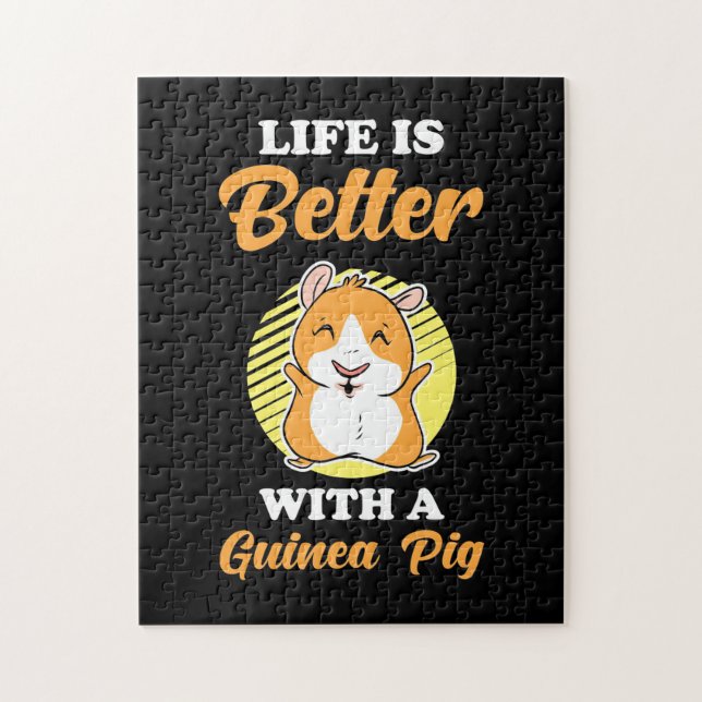 Life is Better With A Guinea Pig Jigsaw Puzzle (Vertical)