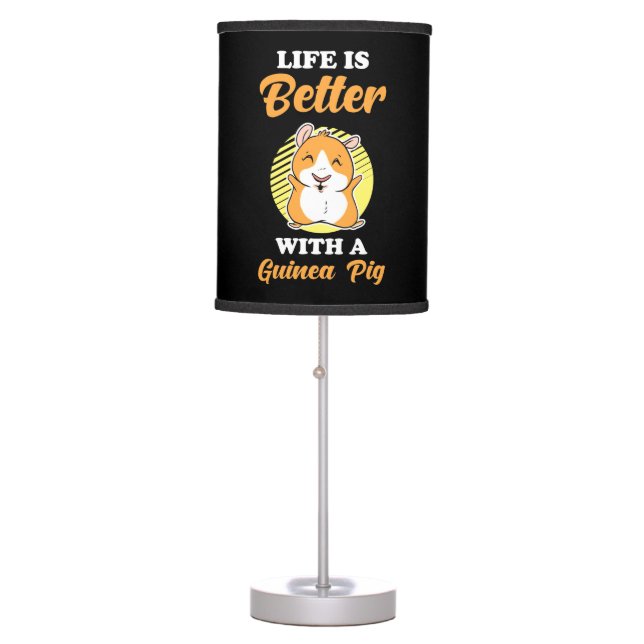 Life is Better With A Guinea Pig Table Lamp (Front)