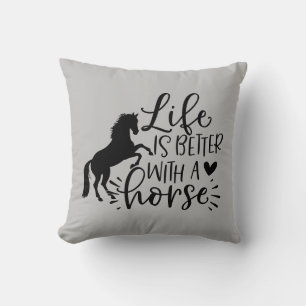 Life Is Better With A Horse Throw Pillow