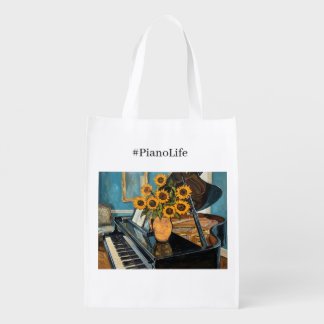 Life is better with a piano - awesome totebag! grocery bag