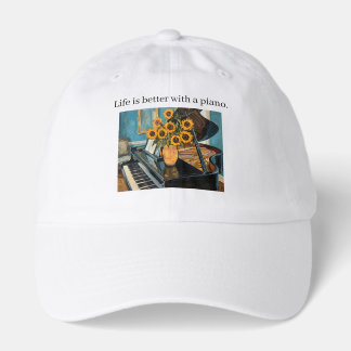 Life is better with a piano - beautiful art! hat