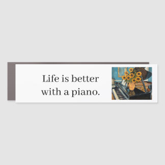 Life is better with a piano - music art! car magnet