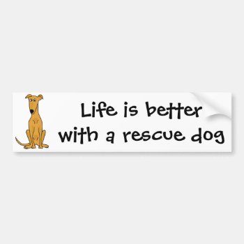 Life Is Better With A Rescue Dog Bumper Sticker by Petspower at Zazzle