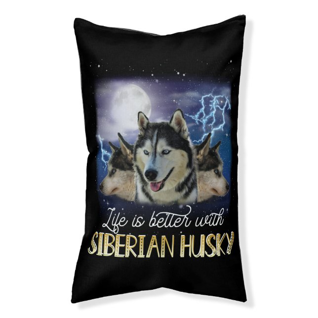 Life Is Better With A Siberian Husky  Pet Bed (Front Vertical)