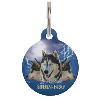 Life Is Better With A Siberian Husky  Pet ID Tag