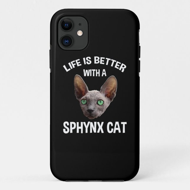 Life Is Better With A Sphynx Cat Case-Mate iPhone Case (Back)