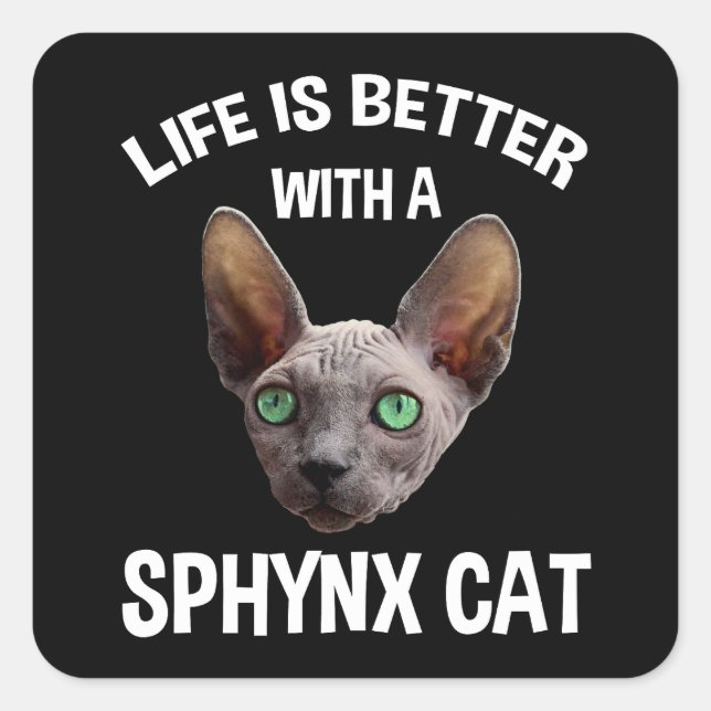 Life Is Better With A Sphynx Cat Square Sticker (Front)