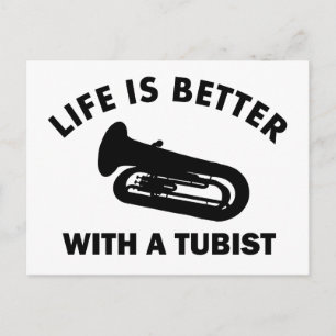 Life is better with a tubist postcard
