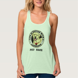 Life Is Better With A White Labrador Personalized Flowy Racerback Tank Top