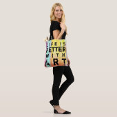 Life Is Better With Art Colorful Background Tote Bag (On Model)