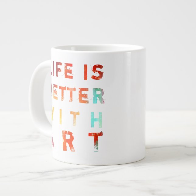 Life Is Better With Art Large Coffee Mug (Front Left)