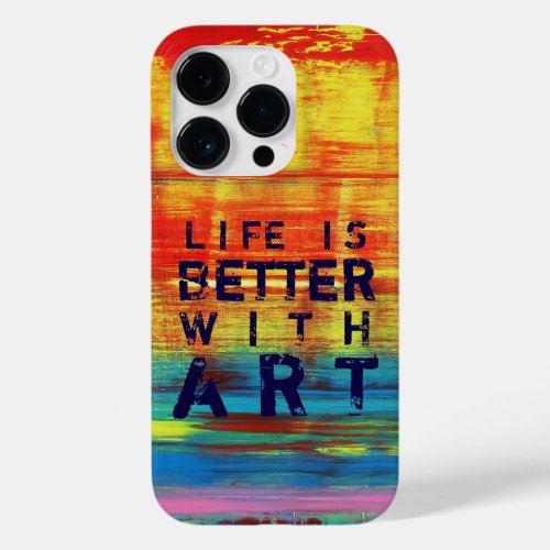 Life is Better with Art_ Red Yellow Abstract Art  Case_Mate iPhone 14 Pro Case