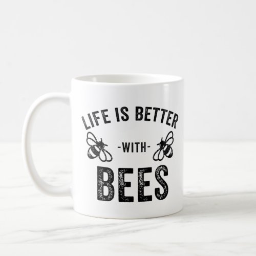 Life is Better with Bees cool honey bee Animal Fan Coffee Mug